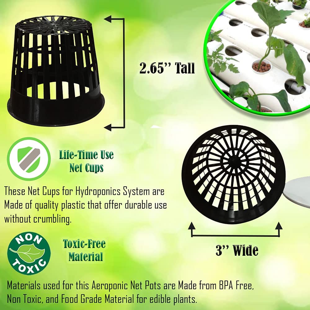Net Pot 3 inch with Lids Mesh Hydroponic Aeroponic Orchid Round (25 Pack) 14.99 freeshipping - Kool Products