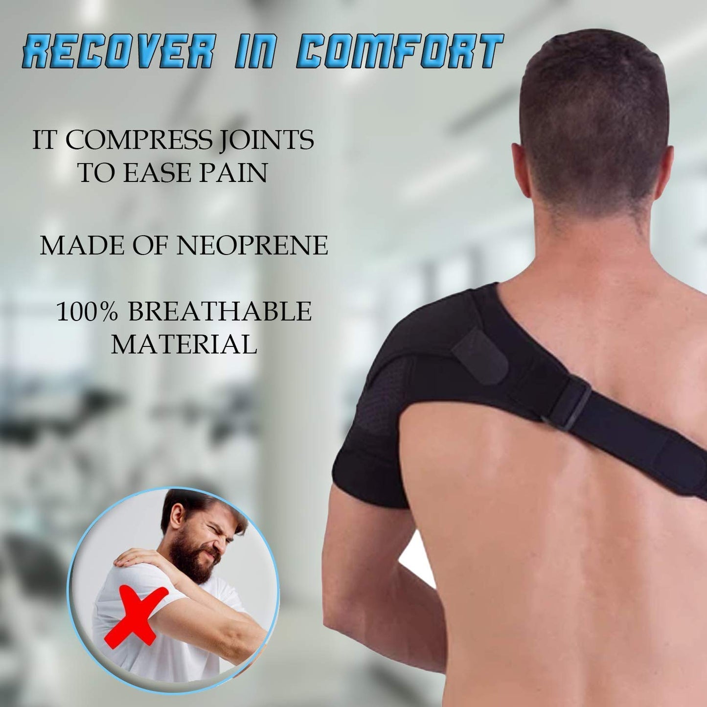 Shoulder Brace - shoulder brace for women - shoulder brace for men - rotator cuff brace - shoulder support - shoulder compression sleeve - shoulder rehab - orthopedic brace 19.99 freeshipping - Kool Products