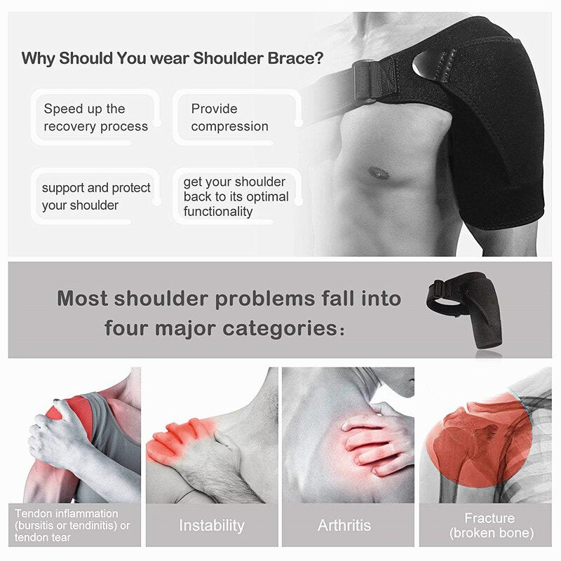Rotator Cuff Support Brace Compression Shoulder Brace for Women or Men -  Shoulder Stability Brace - Shoulder Compression