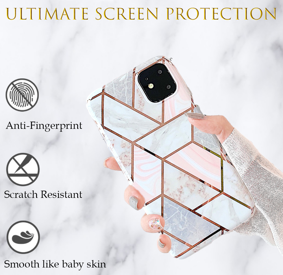 KP KOOL PRODUCTS New Marble Case Compatible with iPhone (12/12 Pro)/12 Pro Max, Geometric Marble Case Hard PC Bumper Protective & Shockproof Shell Cover (12 Pro Max, Blue) 12.99 freeshipping - Kool Products
