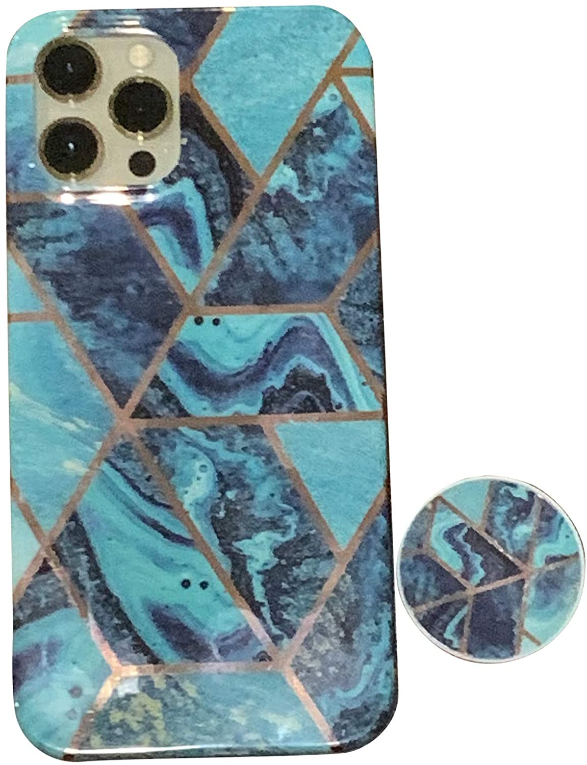 Geometric Marble Case Hard PC Bumper Protective & Shockproof Shell Cover (12/12 Pro/12 Pro Max with Pop Socket, Coral) 14.99 freeshipping - Kool Products