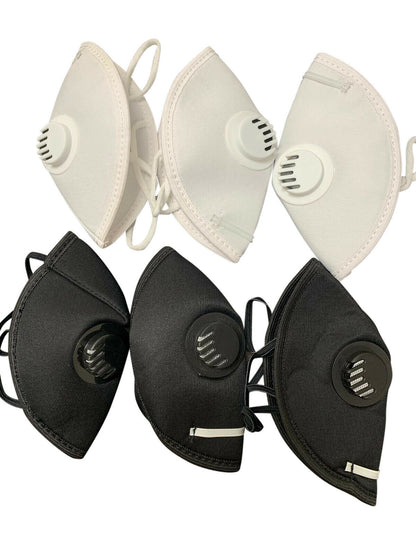 6 Pack (3 Black + 3 White) Reusable Washable Cotton Cloth Face Mask with Filter 6.99 freeshipping - Kool Products