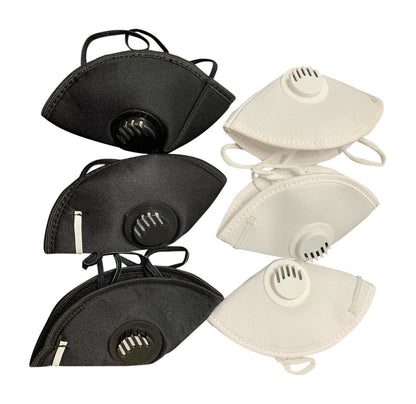 6 Pack (3 Black + 3 White) Reusable Washable Cotton Cloth Face Mask with Filter 6.99 freeshipping - Kool Products