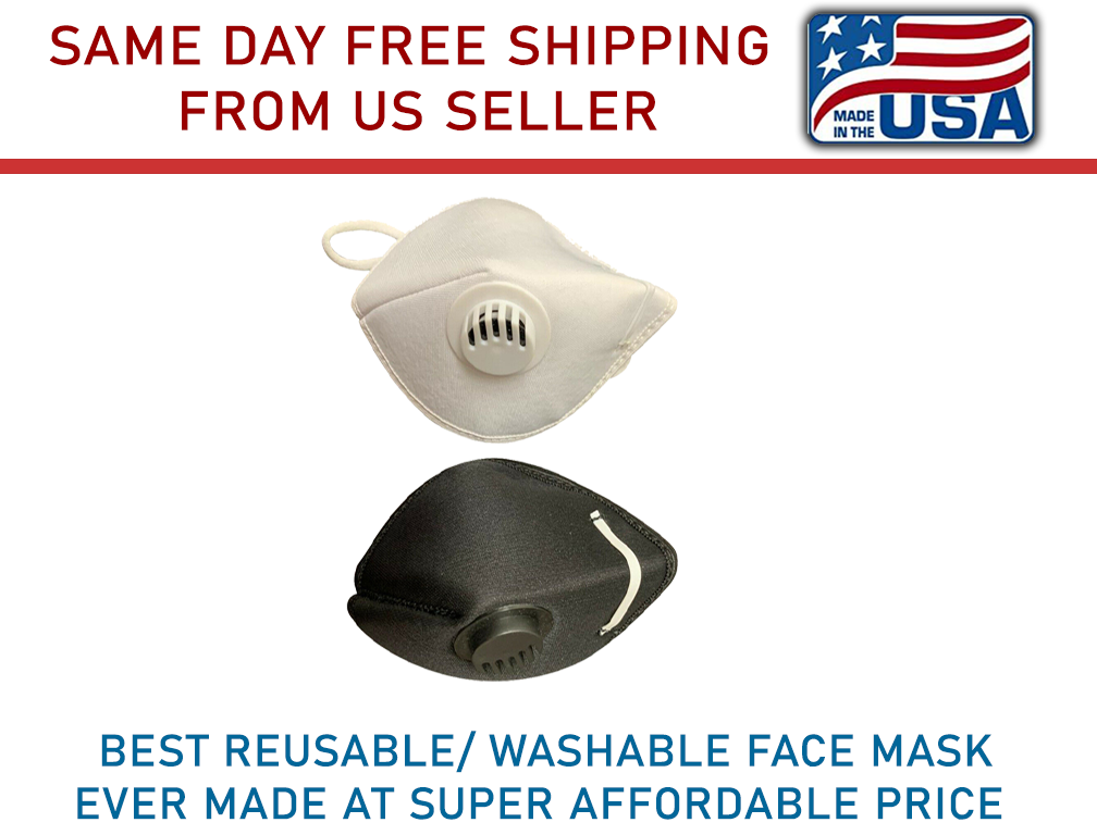 6 Pack (3 Black + 3 White) Reusable Washable Cotton Cloth Face Mask with Filter 6.99 freeshipping - Kool Products