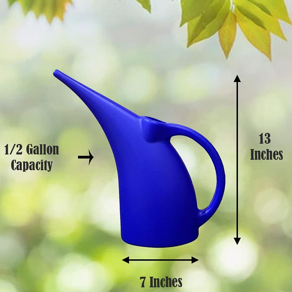1/2 gallon capacity watering can, lightweight and durable, designed for precise and effortless plant watering with an ergonomic handle and spout.