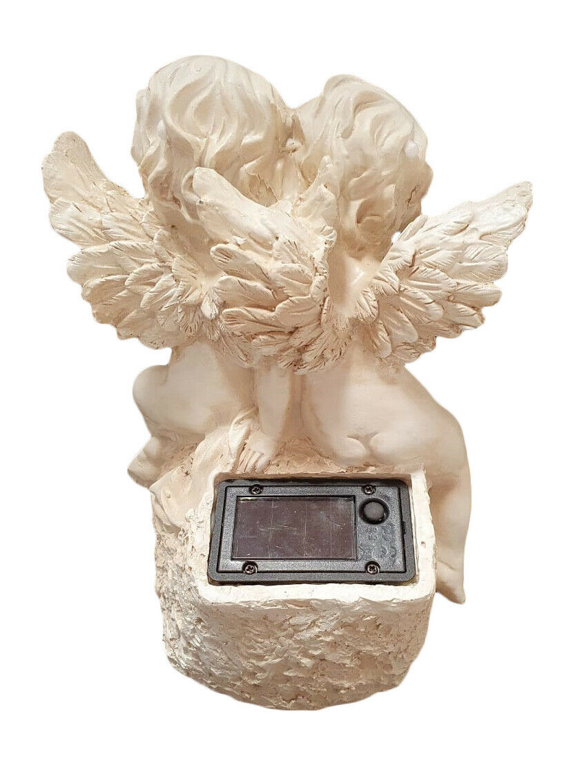 Solar Powered Figurine With Two Angels READING (LIGHTS UP) 53.18 freeshipping - Kool Products