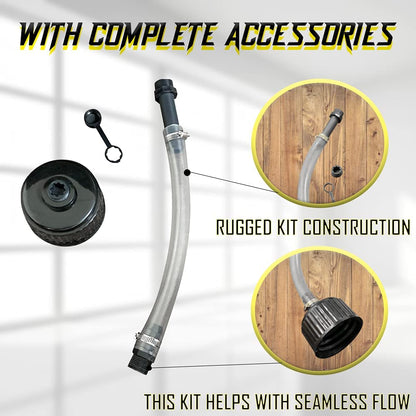 Utility Can Spout Replacement - Utility Can - Racing Fuels Deluxe Filler Hose with cap and vent. Fits VP Racing, Pit Posse, Space Saver, Jazz, Jegs and Scribner (1 PACK) 0.00 freeshipping - Kool Products