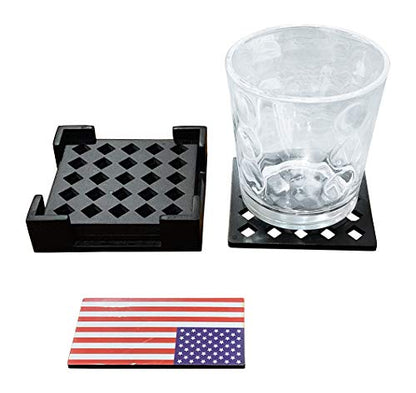 Wooden Coasters Set of 4 - Laser Cut Design With 1 Free US Flag Magnet 8.99 freeshipping - Kool Products